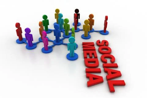 People connected with Social media Stock Illustration