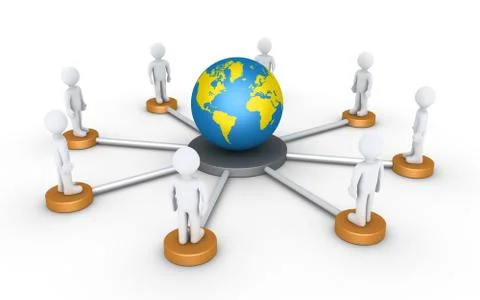 People connected to the world Stock Illustration