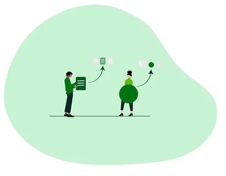 People connecting elements symbol of teamwork flat design 스톡 일러스트