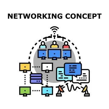 People connecting globally for digital networking concept Stock Illustration