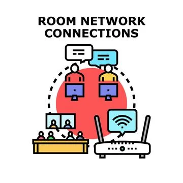 People connecting online through network and video conference Stock Illustration