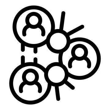 People connecting through network of nodes 库存插图