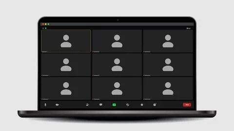 People connecting together, learning or meeting online with teleconference Illustrazione stock