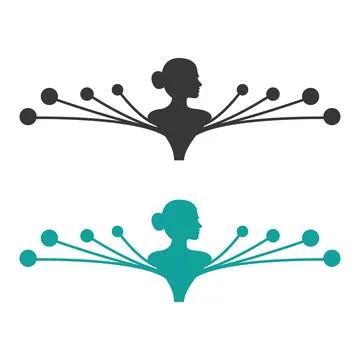 People Connection Network Digital Abstract Logo Vector Template Design Stock Illustration