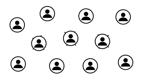 People connection network icon animation with different users connected. Stock Footage 325398947