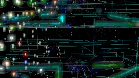 People connection at social network in negative style concept of big data with a Stock Footage 114893324