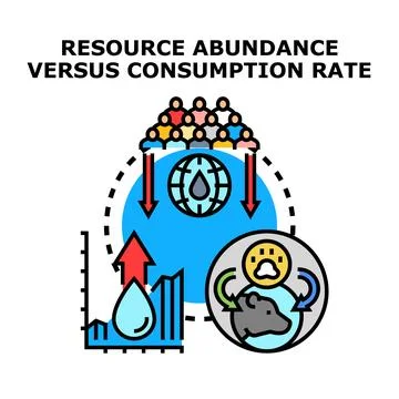 People consuming resources, sustainable future and resource depletion concept Stock Illustration