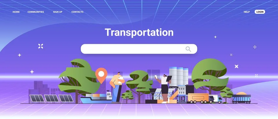 People controlling logistic import export transport industry responsibility of Stock Illustration