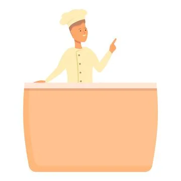 People cook icon cartoon vector. Online food Stock Illustration