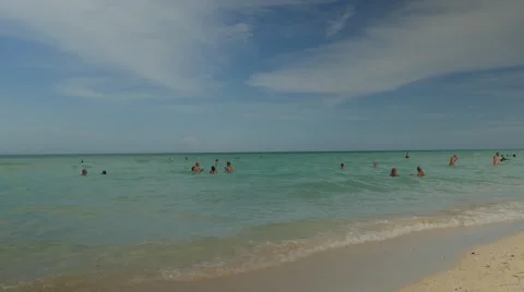 People cool down in the ocean Stock Footage 63281233