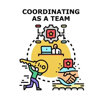 People coordinating as a team through successful collaboration Stock Illustration