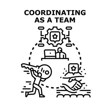 People coordinating as a team through successful collaboration Illustrazione stock