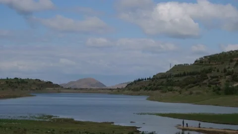 People corner of the lake Stock Footage 197024334