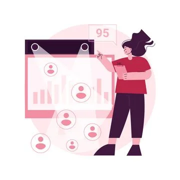 People counter system abstract concept vector illustration. Ilustração Stock