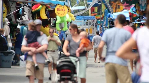 People at the County Fair Stock Footage 8521541