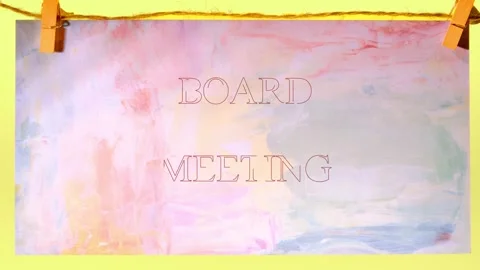 People create art with messages about a board meeting on colorful paper. This Stock Footage 341735176