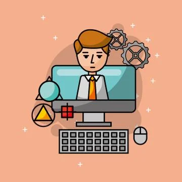 People creative process Illustrazione stock
