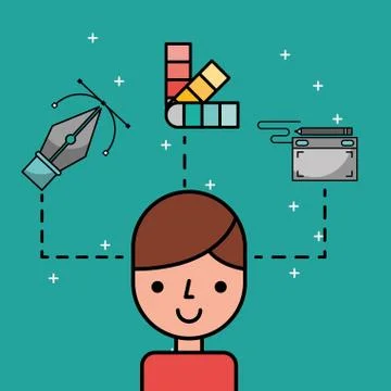 People creative process Stock Illustration