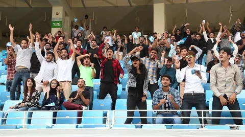 People in the cricket stadium Video stock 68964902