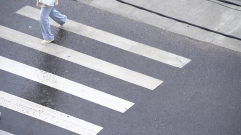 People cross the road in a downpour Stock Footage 337112867