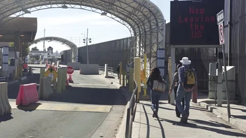 People Crossing the Border Stock Footage 267522783