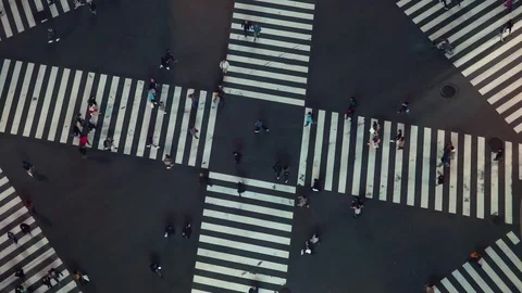 People crossing an interestion in Ginza, Tokyo Stock Footage