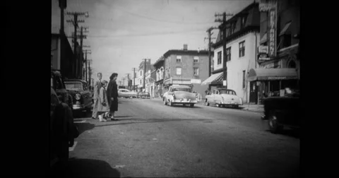 People crossing a road Stock Footage