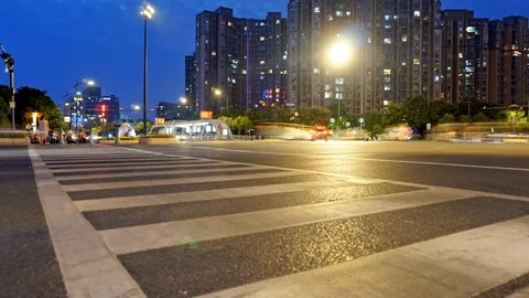 People at the crossroads. time lapse Stock Footage 99194805