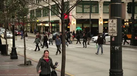 People crosswalk Stock Footage 10732734