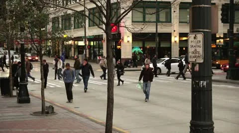 People crosswalk Stock Footage 10734273