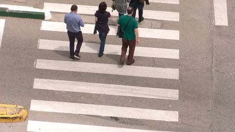 People on crosswalk Stock Footage 76192283
