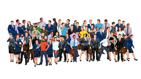 People crowd 03 Stock Illustration