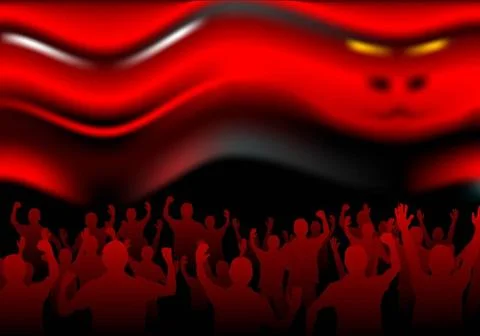 The people crowd faces to abstract devil persons The people crowd faces to... Stock Photos