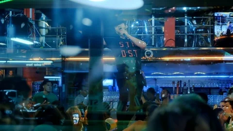 People Crowd Having Fun in New York City Nigh Bar Stock Footage 119103580