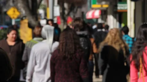 People Crowd Sidewalk Stock Footage 40690780