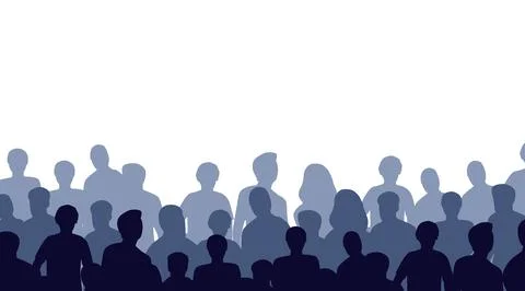 People crowd silhouette background. Teamwork concept. Illustrazione stock