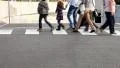 People crowd on zebra crossing street HD Footage