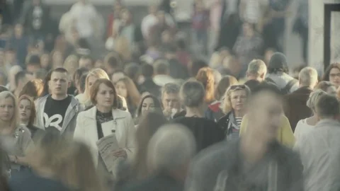 People on a crowded street. Crowd. Stock Footage