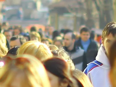The people crowds. strong zoom Stock Footage 10846777