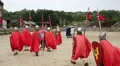 People at cultural and entertainment event in Kyivan Rus park, Kopachiv village HD Footage