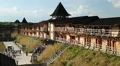People at cultural and entertainment event in Kyivan Rus park, Kopachiv village HD Footage