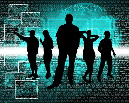People in cyberspace Stock Illustration