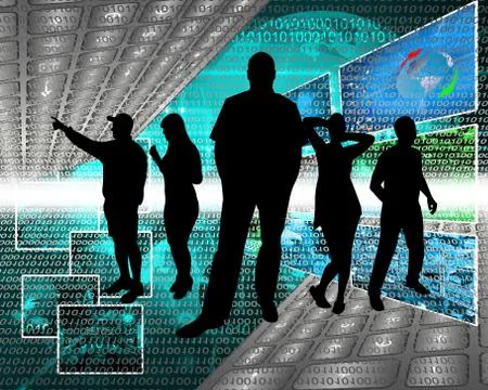 People in cyberspace Stockillustratie