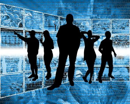 People in cyberspace Stock Illustration
