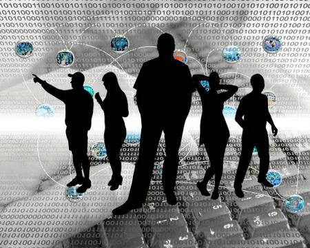 People in cyberspace Stock Illustration