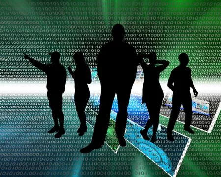People in cyberspace Stock Illustration