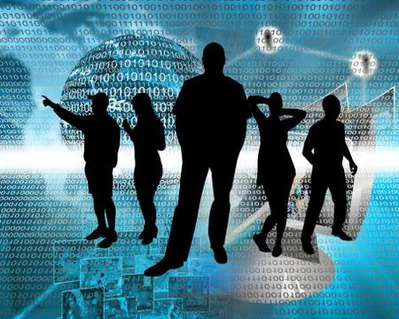 People in cyberspace Stock Illustration