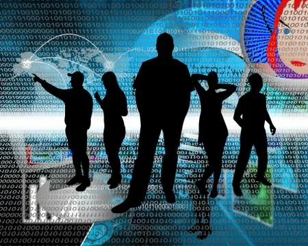 People in cyberspace Illustrazione stock