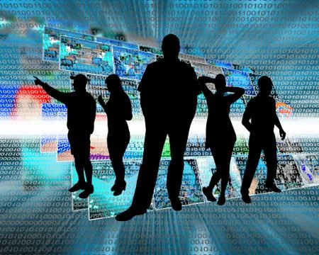 People in cyberspace Stock Illustration