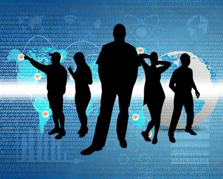 People in cyberspace Stock Illustration